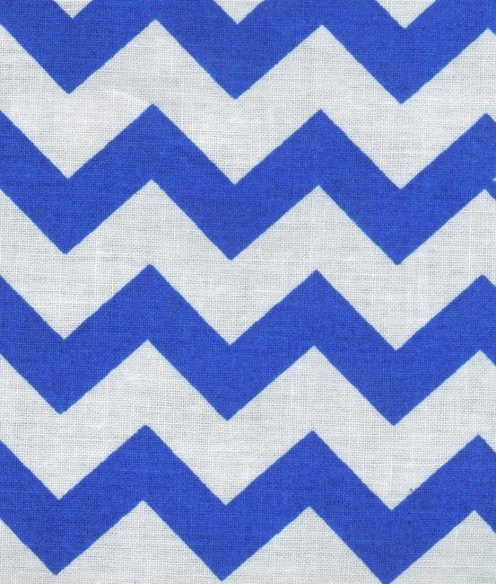Royal Blue Small Chevron Fabric 1/2 zig zag by ThePalmCottage