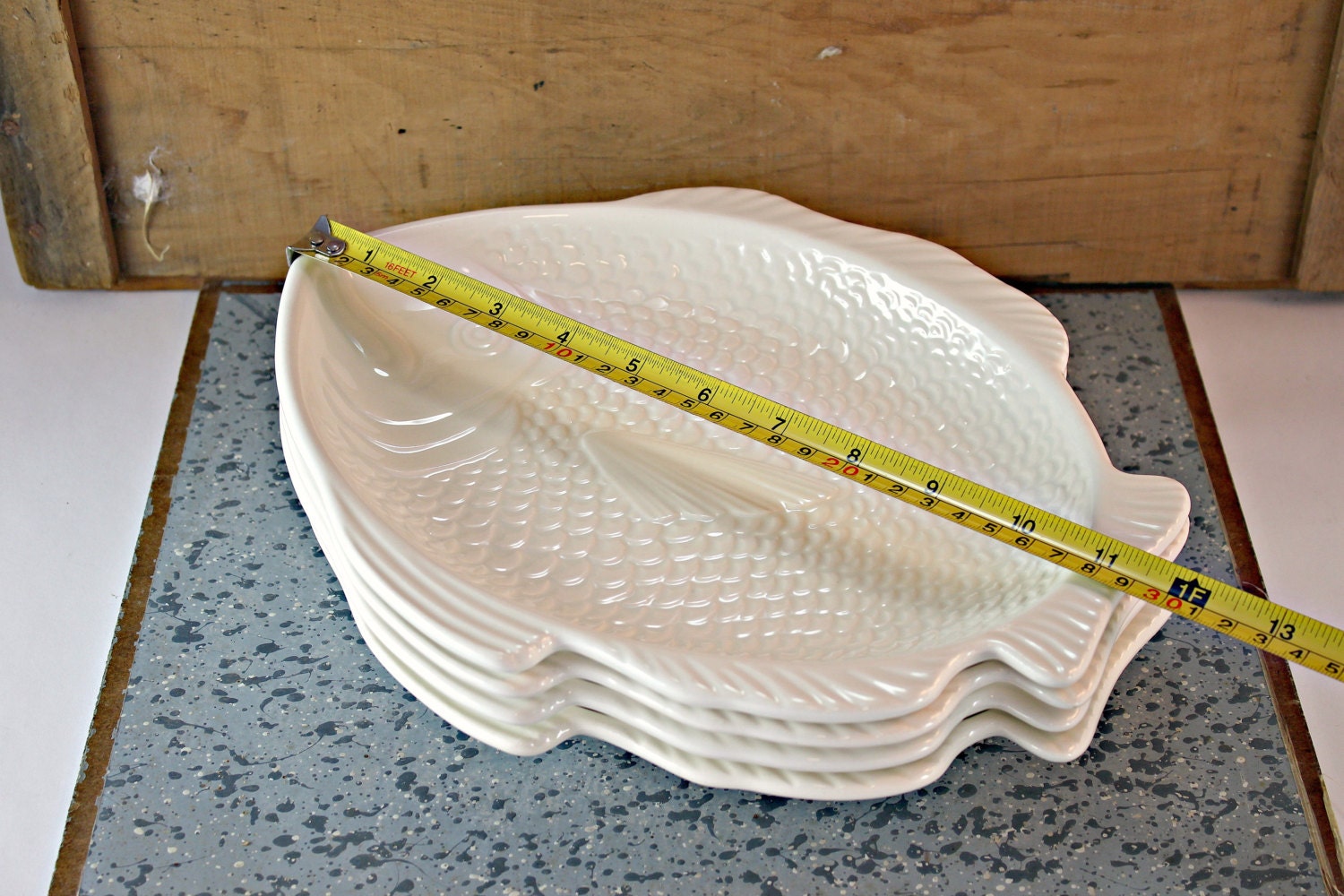 Set of 4 Fish Shaped Plates Fish Dinner Plates Whittier