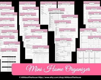 GREEN EDITABLE Home Management Bind er Organization Printables Chevron 