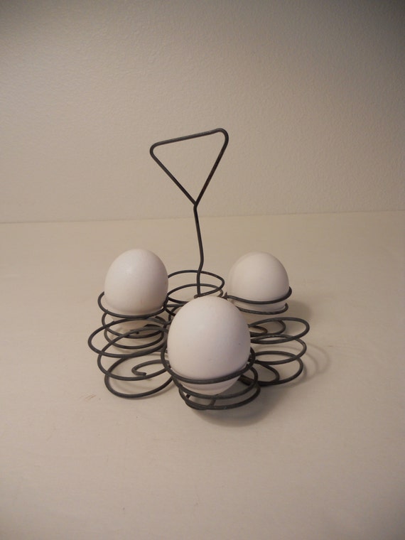 Vintage Antique Aged Wire Egg Holder Farmhouse by simplefolksue