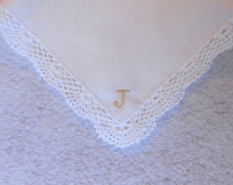 Monogrammed Handkerchief, Ladies Handkerchief With Monogram