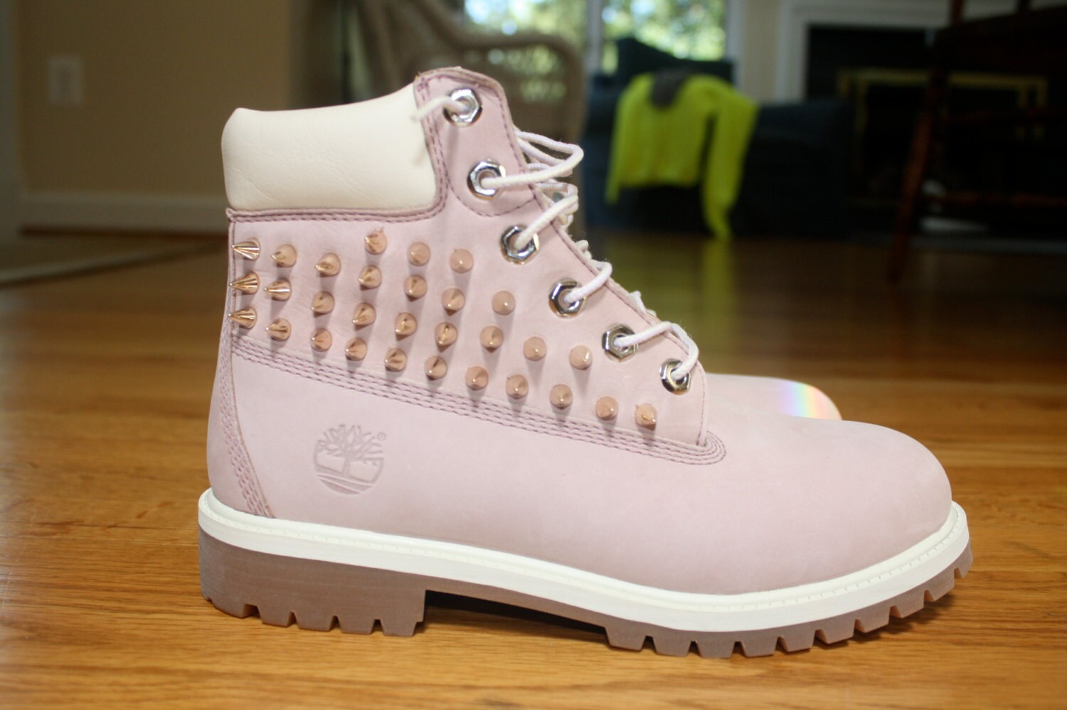 Spiked/Studded Pink Timberland Boots