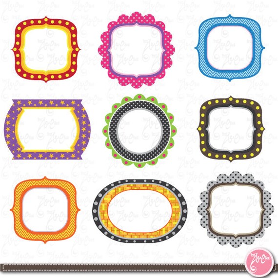 30 frame designs: DIGITAL FRAME clipart digital