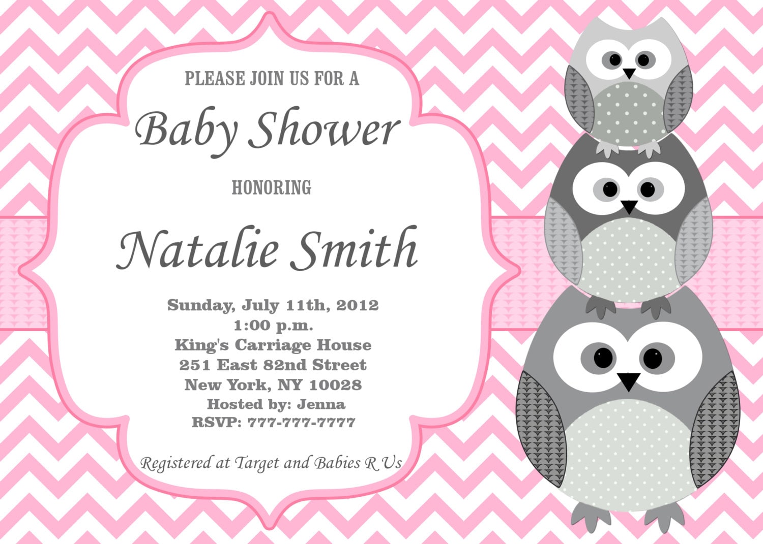 Owl Baby Shower Invitation Girl Baby Shower invitations