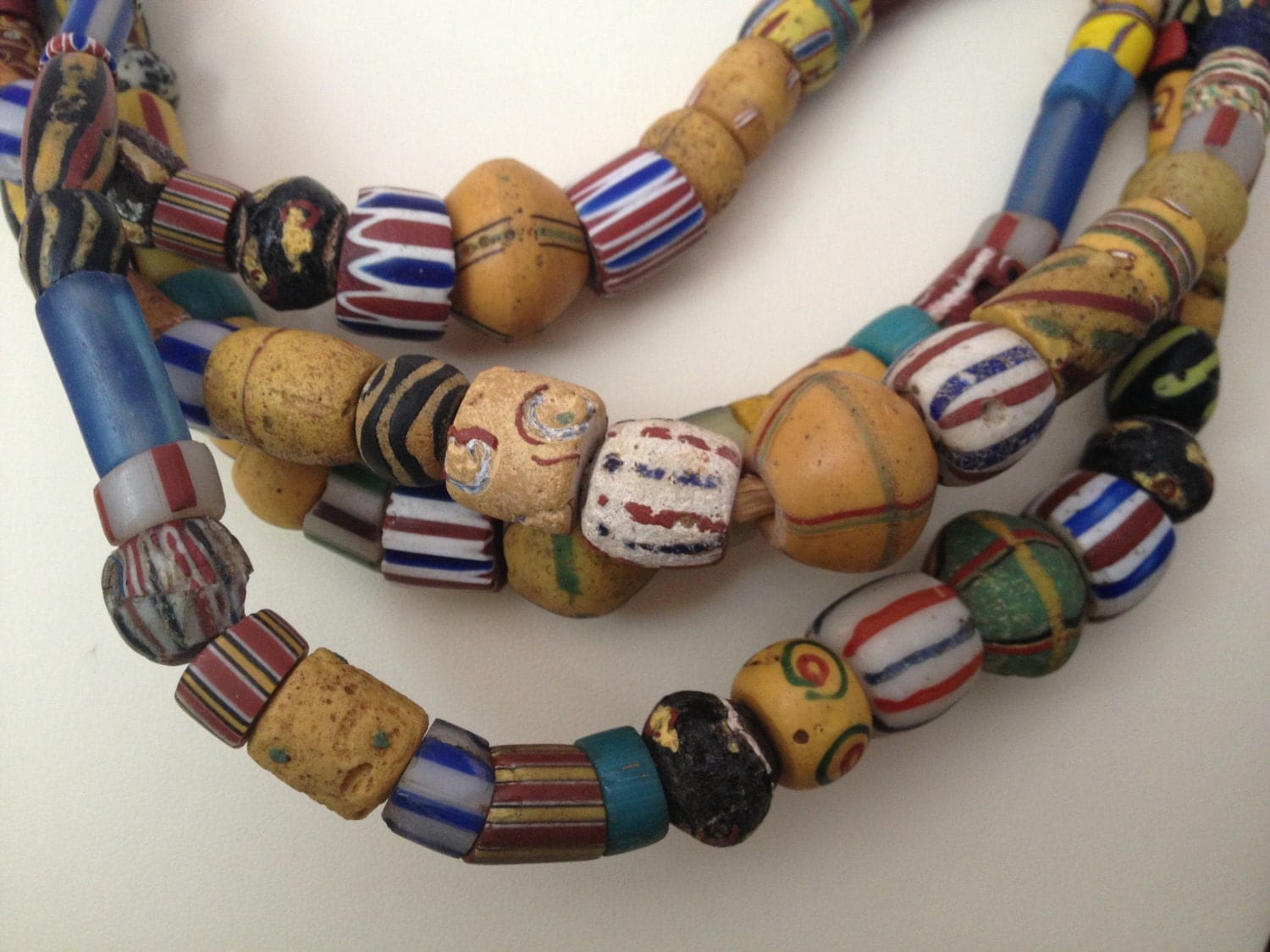 African Trade Beads 27 Inch Strand 1800s BELOW WHOLESALE