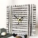 Wool Desk Clock / Small Wall Clock Cream and Dark Brown - Jacob Sheep Breed Undyed Yarn