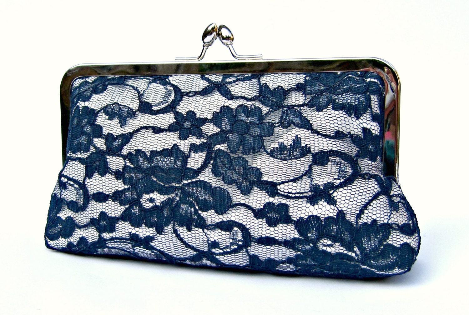 Lace bridal clutch bag something blue navy wedding clutch