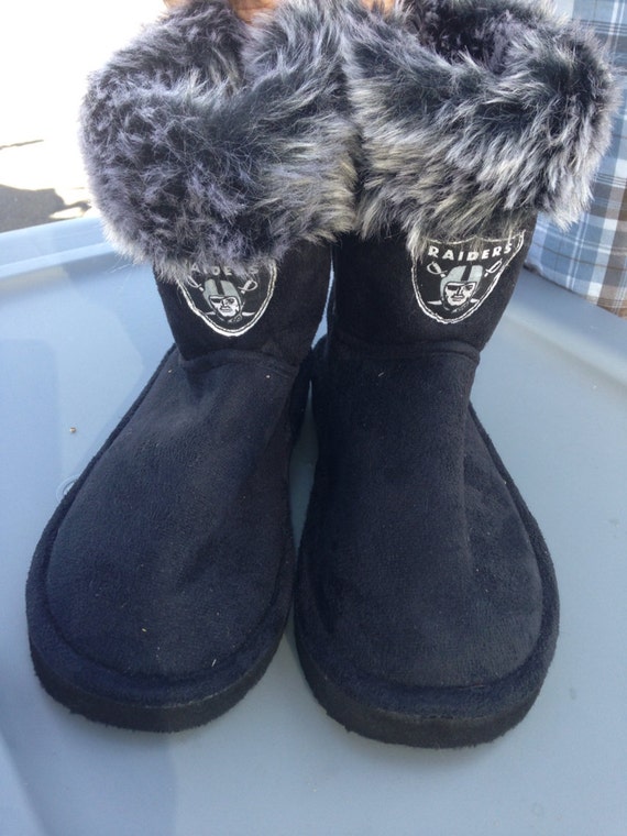 Loley pops creations Oakland Raider comfy boots size 5-6