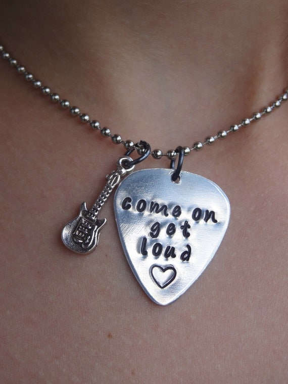 Come On Get Loud Guitar Pick Necklace with by PaperSweetHearts