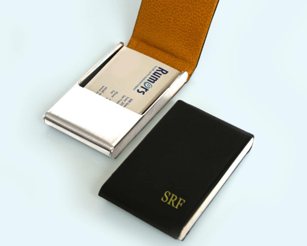 Monogrammed Business Card Holder / Personalized Business Card Holder Engraved Monogrammed : They are unique business gifts for men or women and can be personalized free of charge.