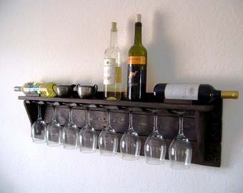 Unique Wine Rack Pallet Wood Wine Rack Dark Walnut Brown or Natural (no color) Eco Friendly
