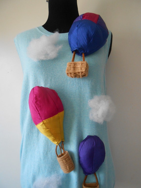 Ugly Sweater Vest with a hot air Balloon theme 20