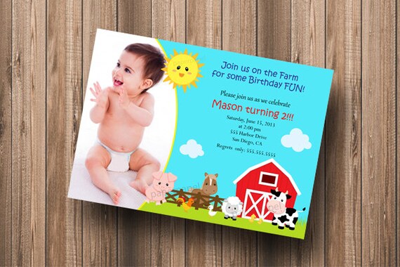Farm Animal Birthday Invitation Petting Zoo Cow Horse - DIY Personalized Printable Invitation Il_570xn