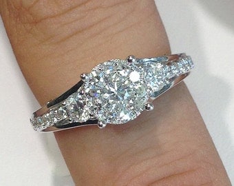 14k White Gold Diamond Ring, 14k White Gold Ring, Diamond Ring, White ...