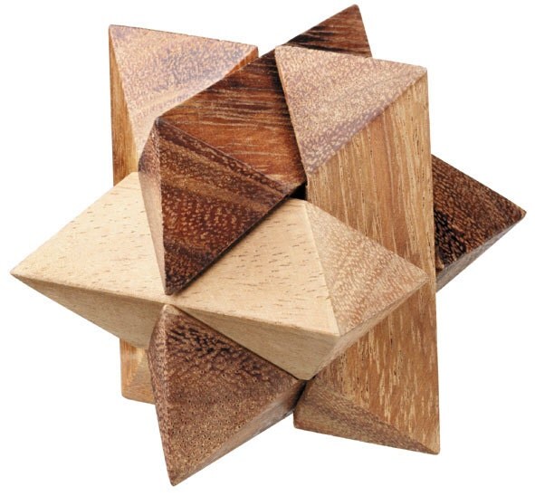 solution puzzle 6 for wooden piece Star interlocking brain KubiyaGames by 3D wooden Puzzle teaser