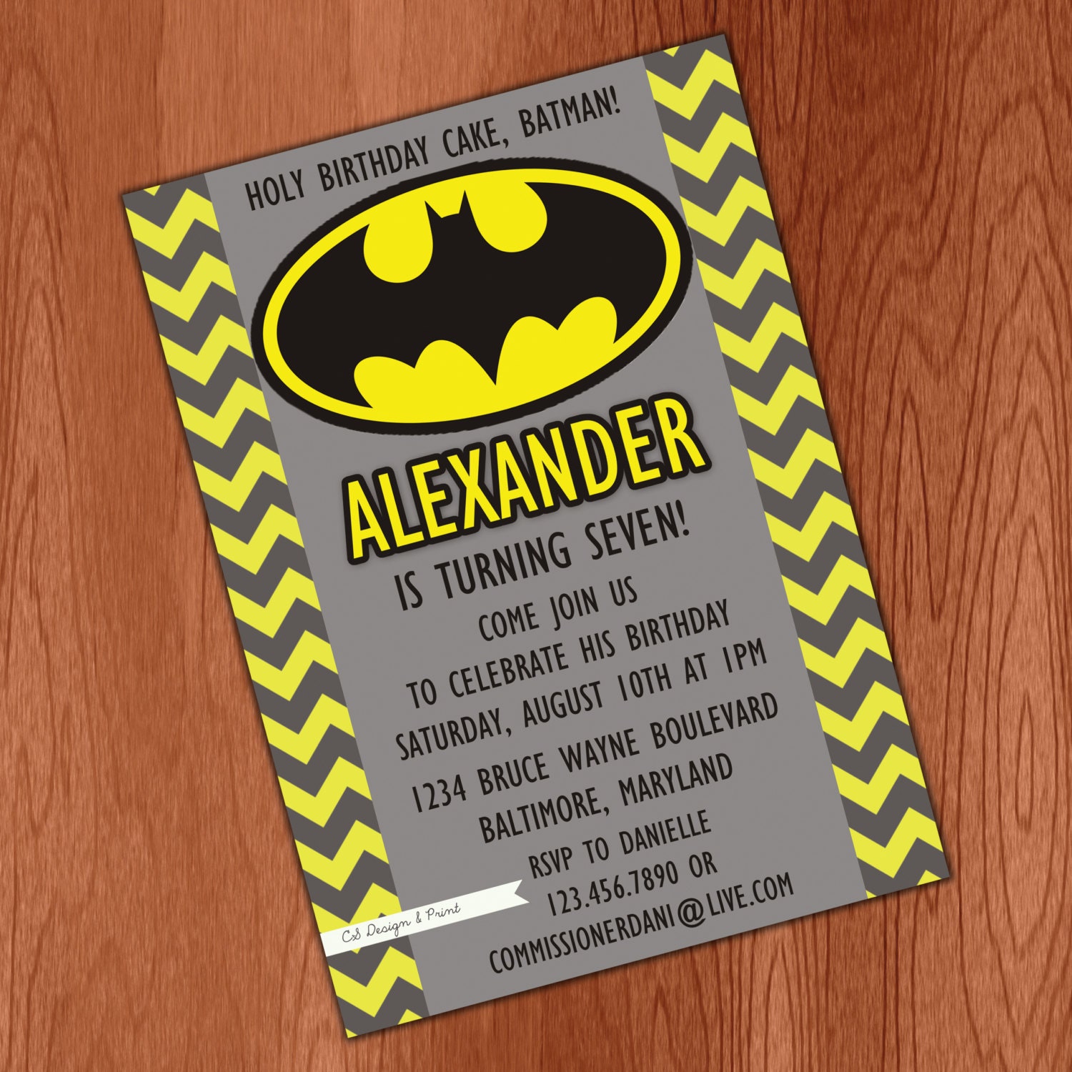 Batman Party Invitation Digital PRINTABLE by CSdesignANDprint