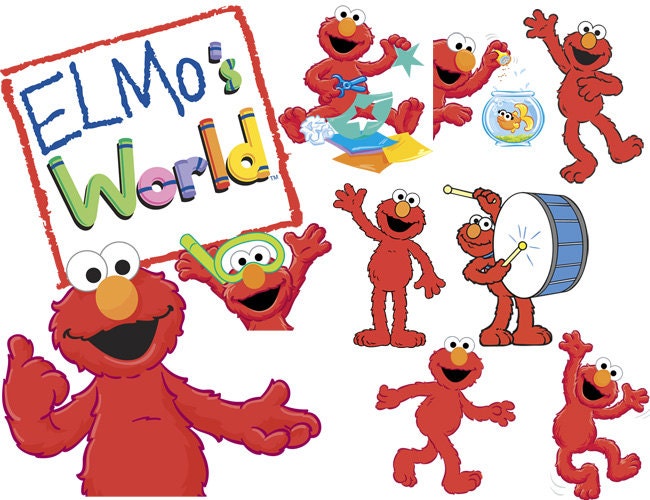 INSTANT DOWNLOAD Sesame Street Elmo Clip Art by WittyPrints