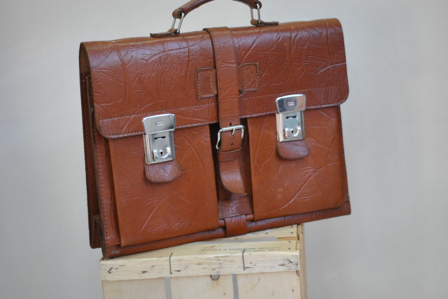 leather document briefcase