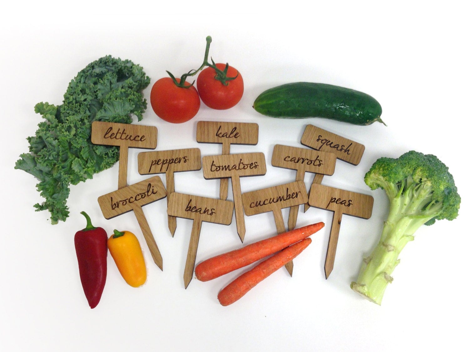 Vegetable Garden Plant Markers / Set of 10 Wood by MileNine