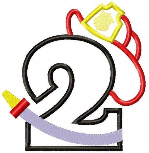 Firefighter Number TWO Machine Embroidery Design
