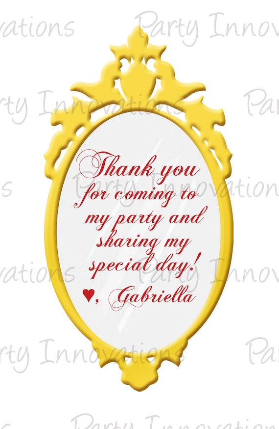 Download Printable Snow White Mirror Party Favor Tags