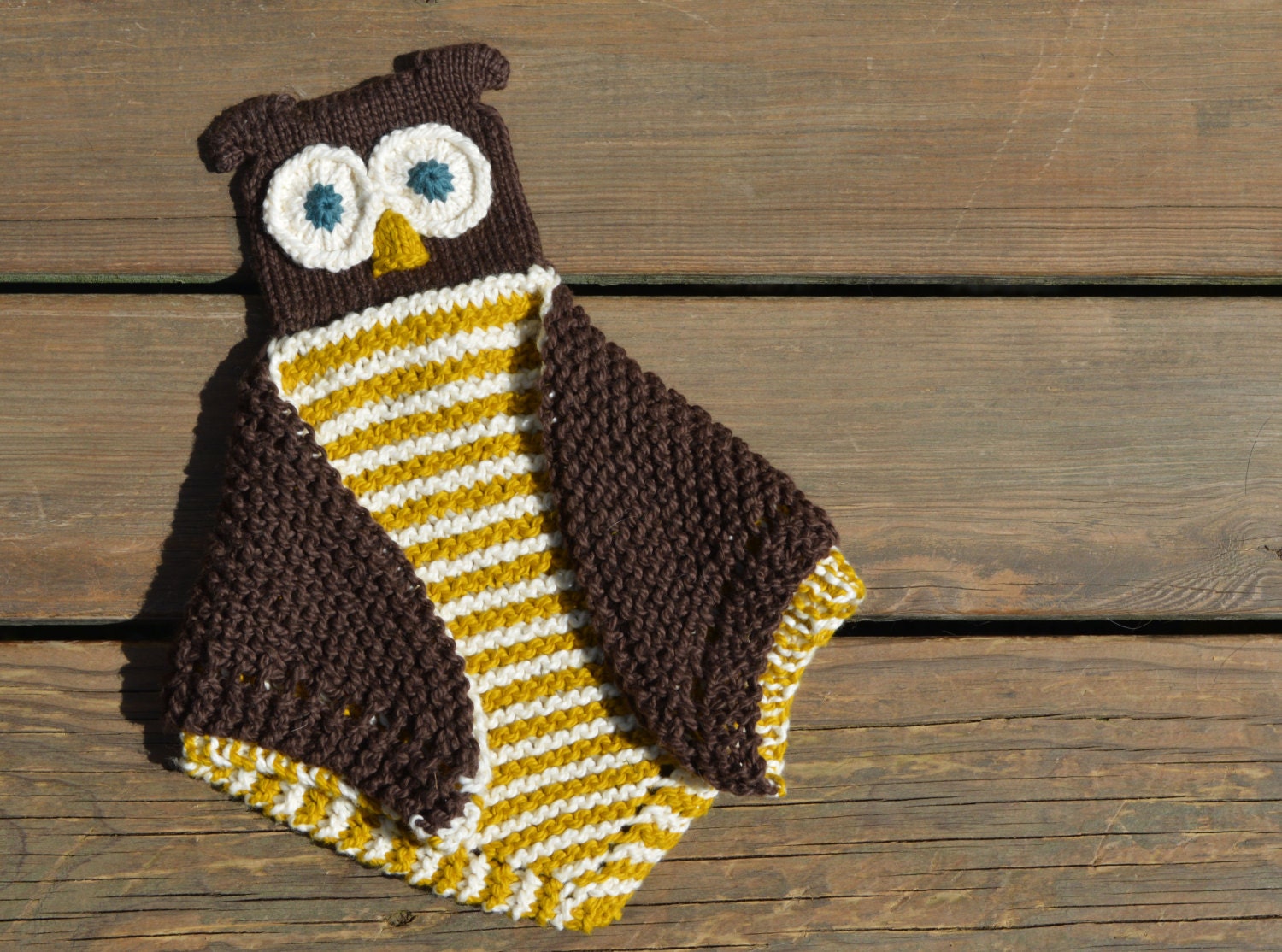 PDF Knitting Pattern HugKnits OWL Security blanket Lovie