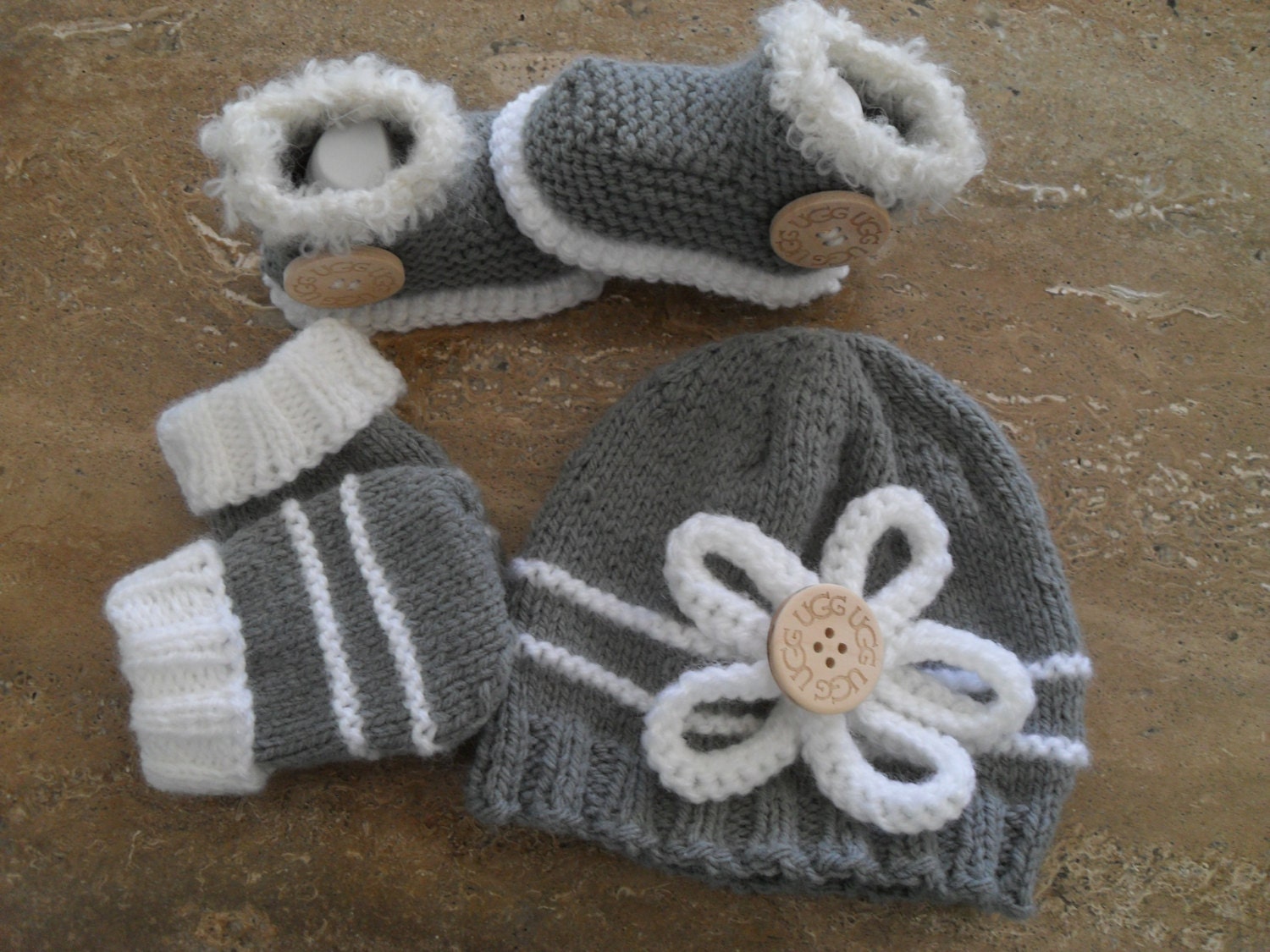 Instant Download Knitting Pattern Baby Booties Hat And