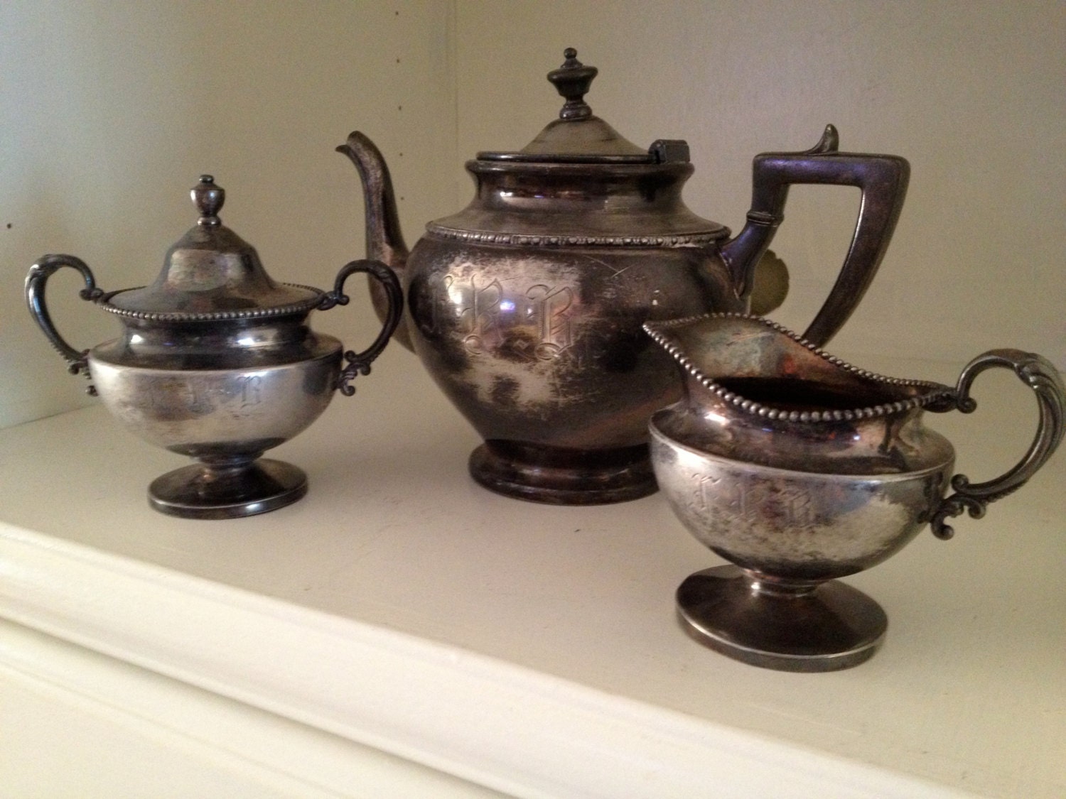 Vintage Tea Set Derby Silver Co Serving Set of