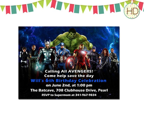 Marvel Superhero Birthday Invitations 4