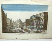 Basset 100 Vue de Hotel du Lord Maire Londres 1700s Optical View Antique Print