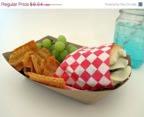 15% off - 25 EXTRA LARGE Kraft Heavy Paper Food Tray for Parties, Showers or Wedding Il_570xn