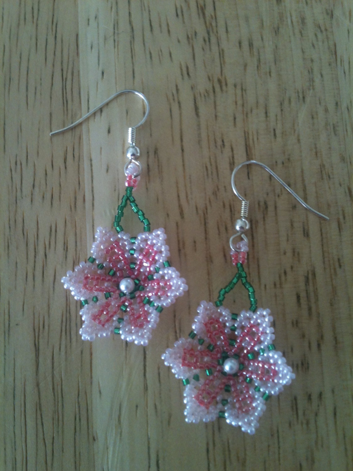 Handmade Circular Net Weave Beaded Earrings by BeadingByRGR