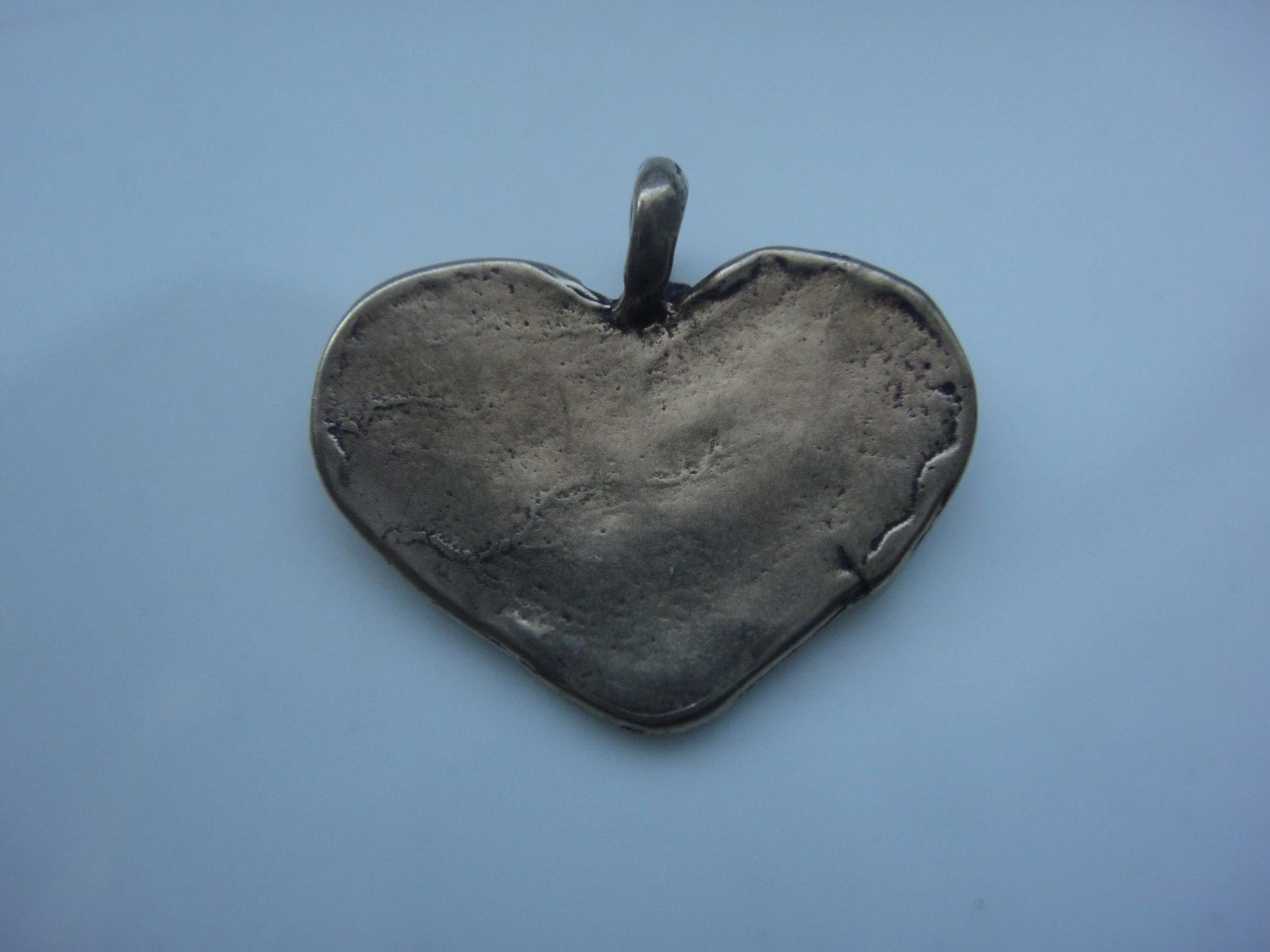 Solid bronze heart charm or pendant bronze heart 1 pc.