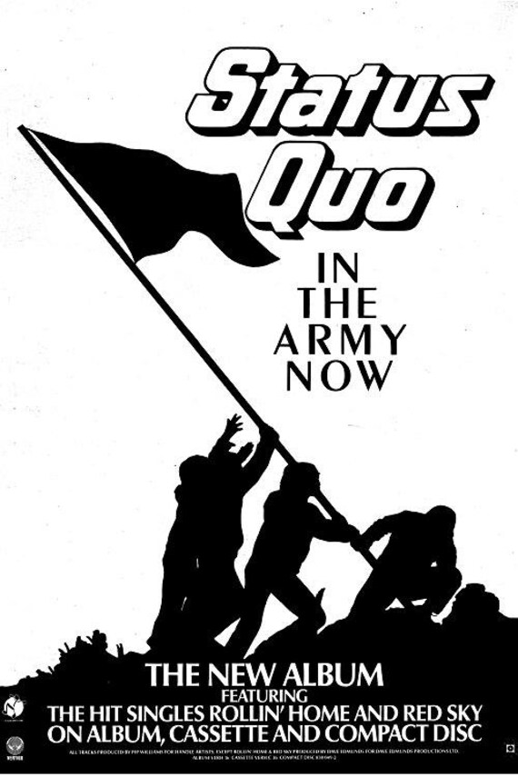 status quo in the army now poster by SYNDICATE69 on Etsy