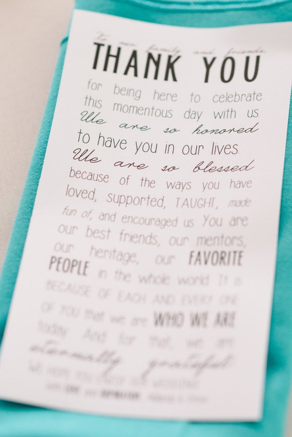 Printable "To our family and friends..." thank you note template (black and white)