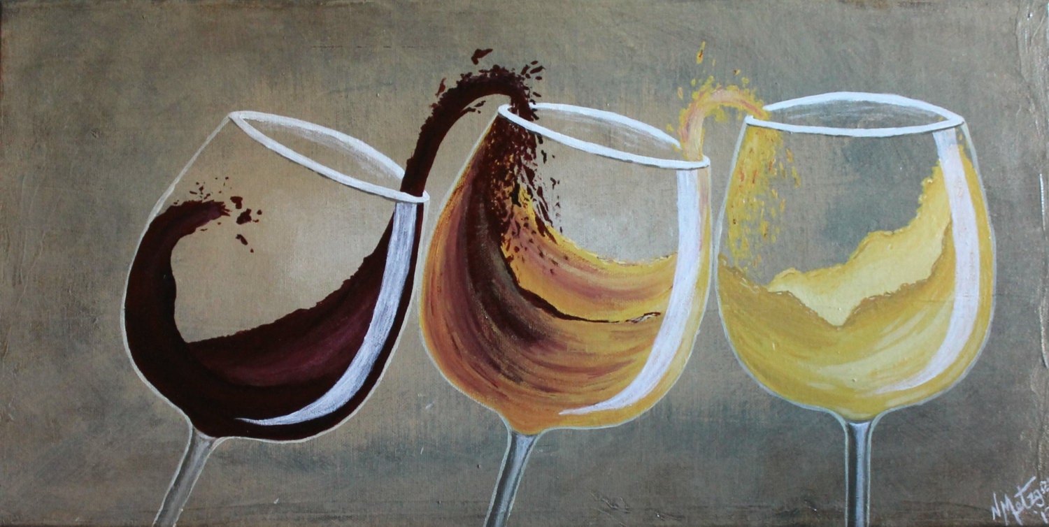 painting falling wine glass modern art abstract wine painting