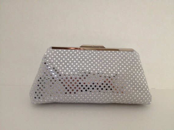 silver sequin clutch purse