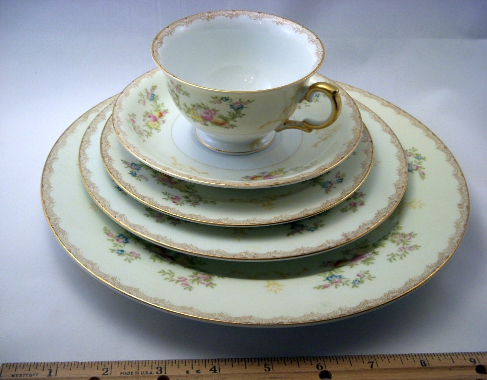 Meito China Flora Hand Painted Made in Japan 29 piece set