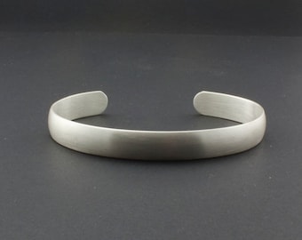 Sterling Silver Cuff Bracelet - Satin Finish - Handcrafted Cuff - Unisex - Domed Cuff Bracelet - Simple Elegant Bracelet - Made To Order
