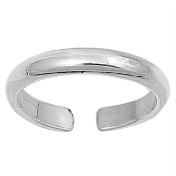 3mm Sterling silver plain band adjustable toe ring