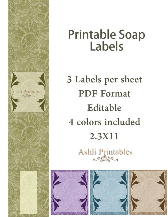 Items similar to Printable Editable Soap Labels PDF Download on Etsy