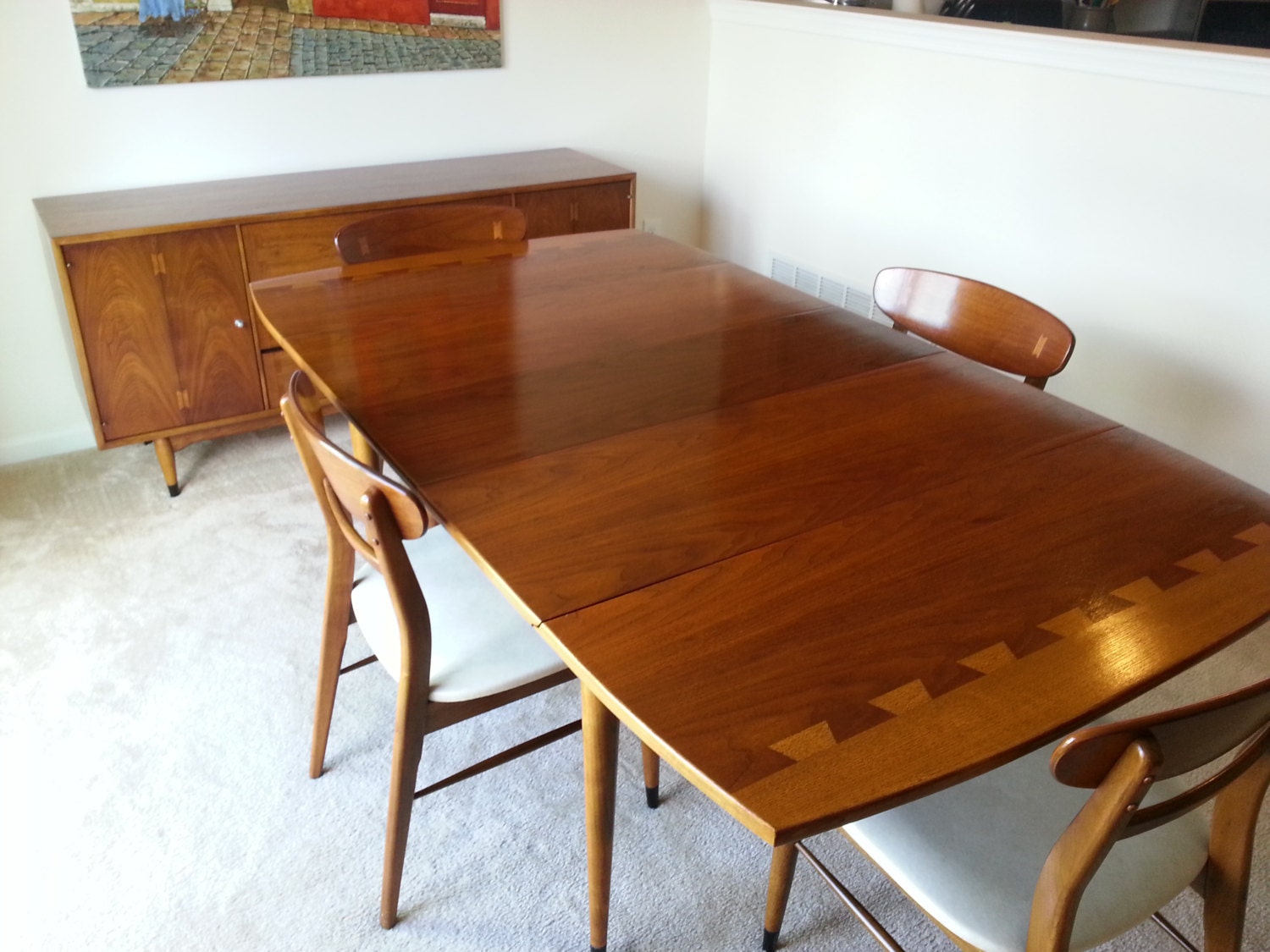 Lane Acclaim Mid Century Drop Leaf Table Extension Leaf and 4