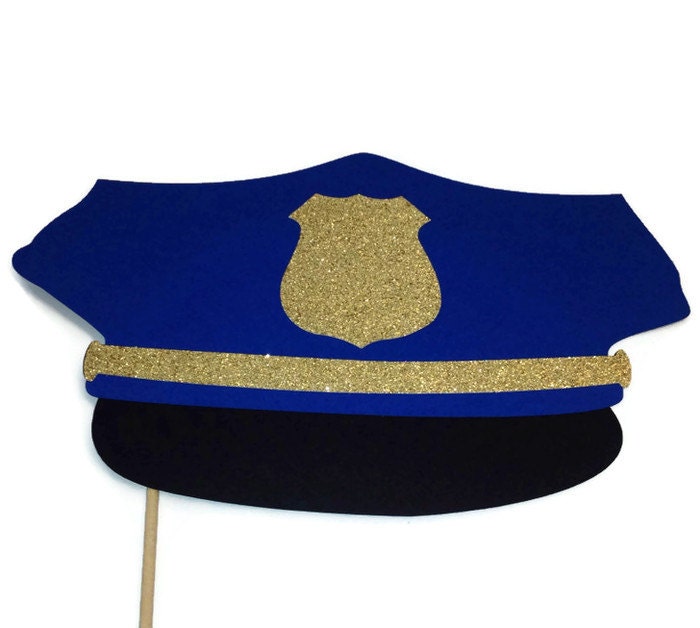 Photo Booth Prop Police Hat with Glitter Photo Booth Props