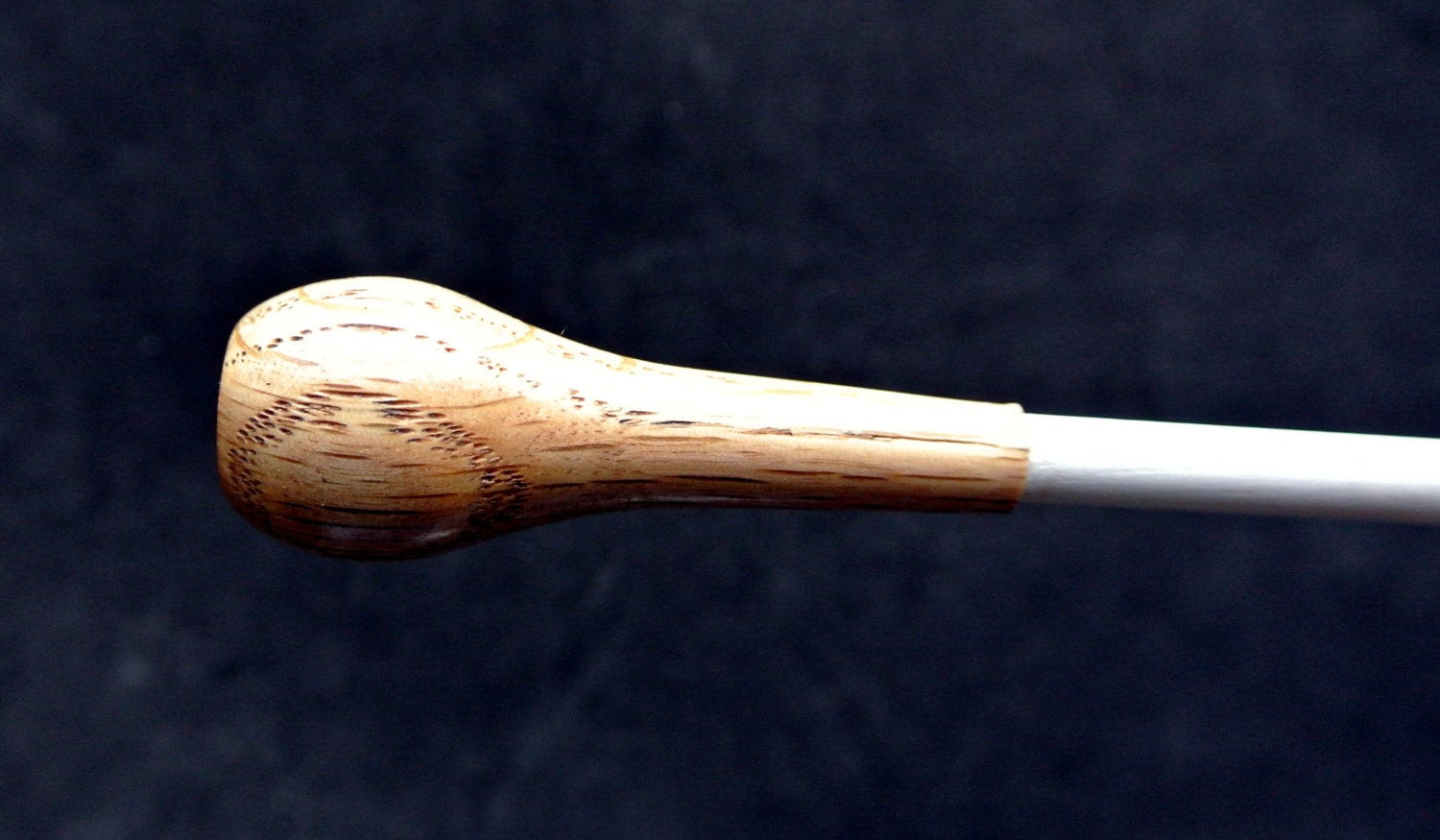 Music Conductor's Baton 12 Oak with Black by IronbrookWoodworks