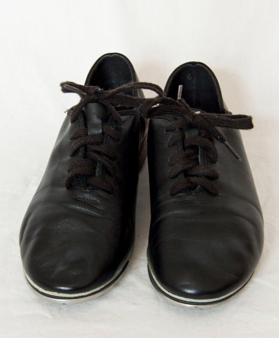 Vintage Capezio Lace-up Leather Tap Shoes with Tele Tone Taps