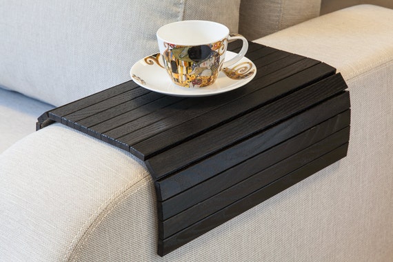 Sofa Tray Table BLACK tray table sofa arm table unique gift Sofa Tray Table BLACK tray table sofa arm table unique gift