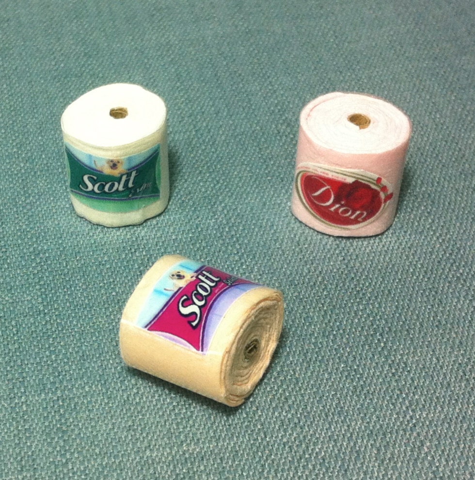3 Rolls Toilet Papers Paper Roll Scott Miniature Bathroom