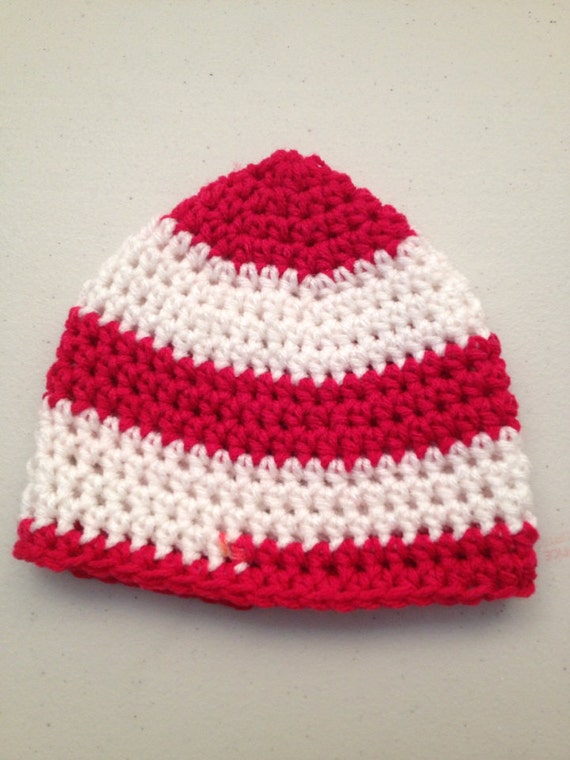 Items similar to Red & White Beanie on Etsy