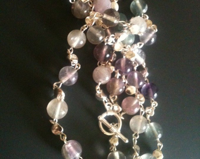 fluorite and silver necklace