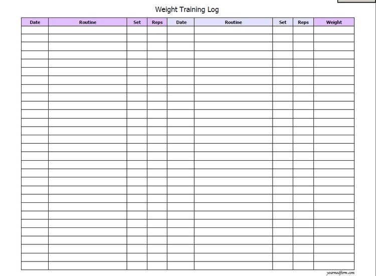 Weight Training Log / Fitness/ Printable / by TheDigitalMill